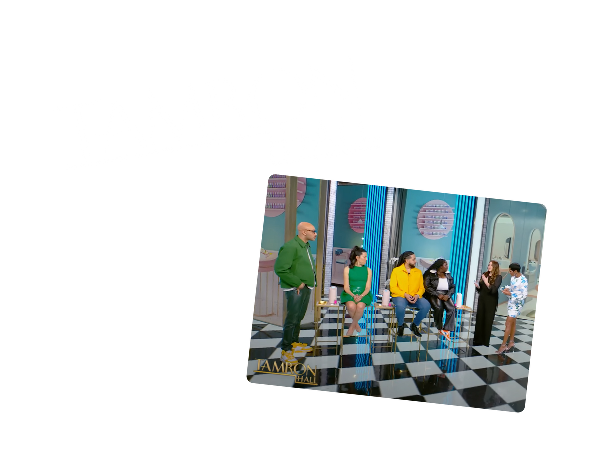 tamron hall show logo and a screen clipping from the featured video on the tamron hall show
