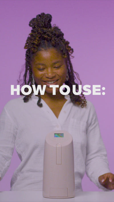 a video showing how to use the boldhue: scan your face in three places with the wand, replace the wand, and let the app guide you to do the rest and make your foundation